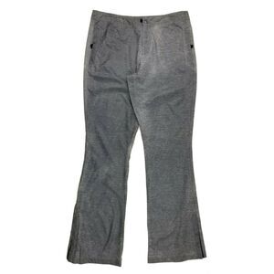 Blanc Noir Pants Womens Medium Gray Flare-Leg Coated Lightweight‎